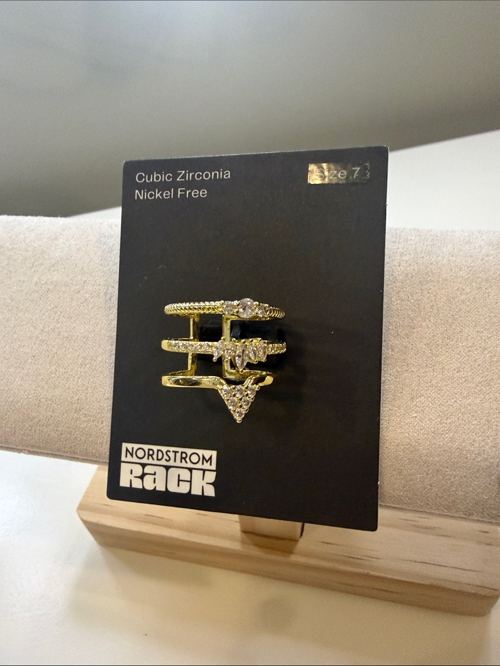 Nordstrom Gold-Tone Layered Cubic Zirconia Statement Ring - Gold